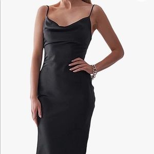 AMAZON XXXITICAT Satin-like Slip Dress w/ side slit